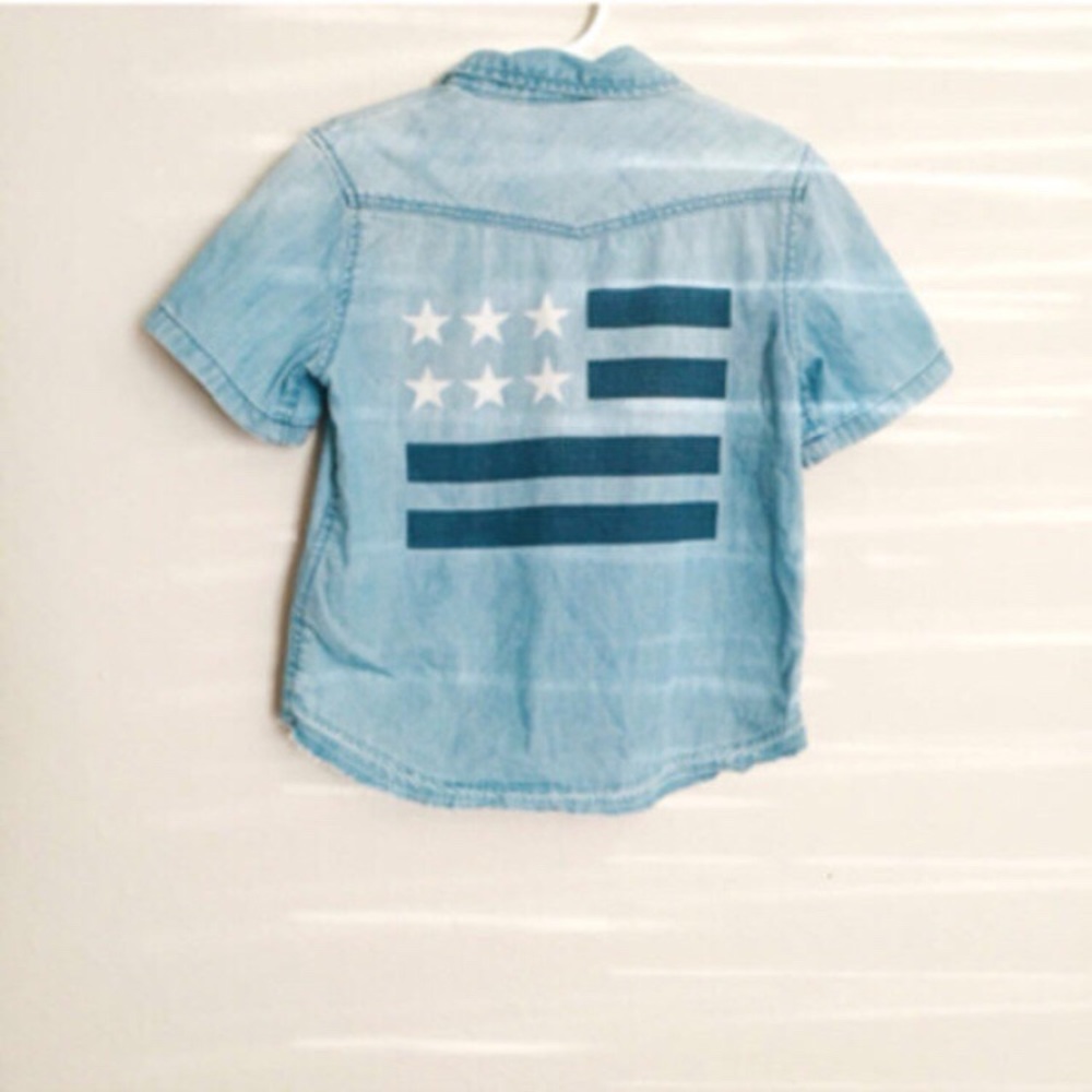 H&M Chambray Flag Button Up